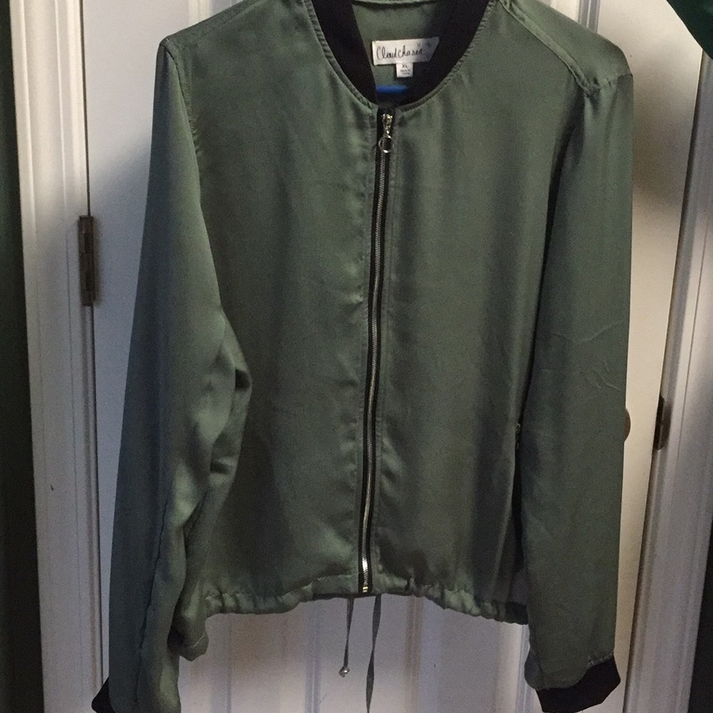 Olive green bomber jacket